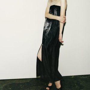 NWT ZARA STRAPLESS DRESS BLACK Sz M $169